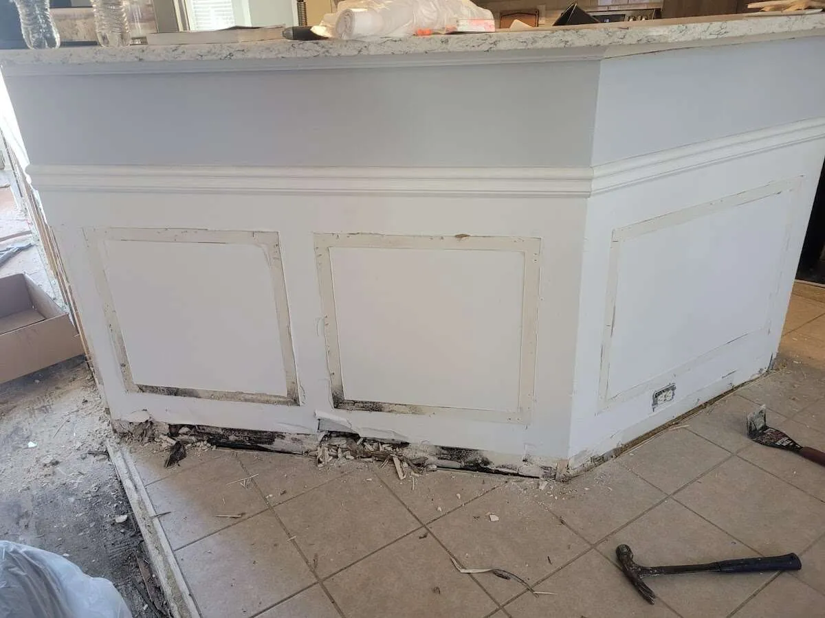 Water damage and mold on kitchen during Mold Inspection & Testing in Eustis